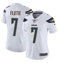 Women's Nike Los Angeles Chargers #7 Doug Flutie White Vapor Untouchable Limited Player NFL Jersey
