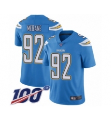 Men's Los Angeles Chargers #92 Brandon Mebane Electric Blue Alternate Vapor Untouchable Limited Player 100th Season Football Jersey