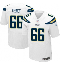 Men's Nike Los Angeles Chargers #66 Dan Feeney Elite White NFL Jersey