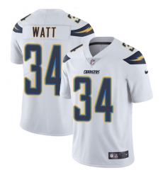 Men's Nike Los Angeles Chargers #34 Derek Watt White Vapor Untouchable Limited Player NFL Jersey