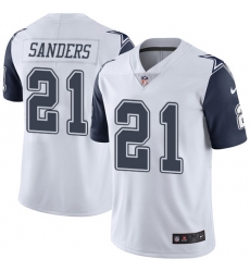 Men's Nike Dallas Cowboys #21 Deion Sanders Limited White Rush Vapor Untouchable NFL Jersey