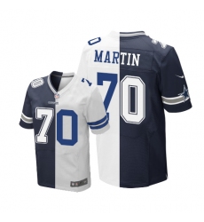 Men's Nike Dallas Cowboys #70 Zack Martin Elite Navy Blue/White Split Fashion NFL Jersey