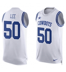 Men's Nike Dallas Cowboys #50 Sean Lee Limited White Player Name & Number Tank Top NFL Jersey