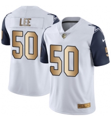 Youth Nike Dallas Cowboys #50 Sean Lee Limited White/Gold Rush NFL Jersey