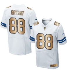 Men's Nike Dallas Cowboys #88 Dez Bryant Elite White/Gold NFL Jersey