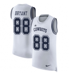 Men's Nike Dallas Cowboys #88 Dez Bryant Limited White Rush Player Name & Number Tank Top NFL Jersey