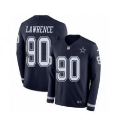 Youth Nike Dallas Cowboys #90 Demarcus Lawrence Limited Navy Blue Therma Long Sleeve NFL Jersey