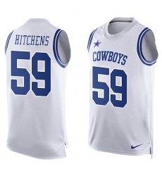 Men's Nike Dallas Cowboys #59 Anthony Hitchens Limited White Player Name & Number Tank Top NFL Jersey