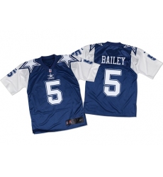 Men's Nike Dallas Cowboys #5 Dan Bailey Elite Navy/White Throwback NFL Jersey
