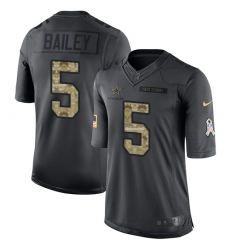 Youth Nike Dallas Cowboys #5 Dan Bailey Limited Black 2016 Salute to Service NFL Jersey