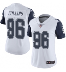 Women's Nike Dallas Cowboys #96 Maliek Collins Limited White Rush Vapor Untouchable NFL Jersey