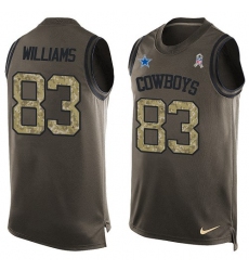 Men's Nike Dallas Cowboys #83 Terrance Williams Limited Green Salute to Service Tank Top NFL Jersey