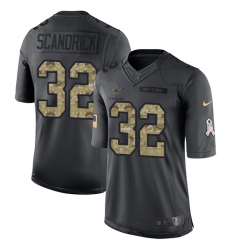 Youth Nike Dallas Cowboys #32 Orlando Scandrick Limited Black 2016 Salute to Service NFL Jersey