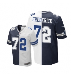 Men's Nike Dallas Cowboys #72 Travis Frederick Elite Navy Blue/White Split Fashion NFL Jersey