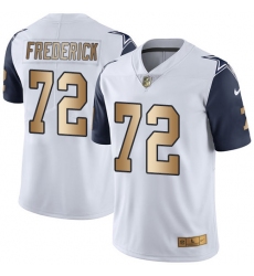 Youth Nike Dallas Cowboys #72 Travis Frederick Limited White/Gold Rush NFL Jersey