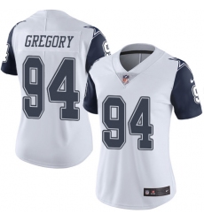 Women's Nike Dallas Cowboys #94 Randy Gregory Limited White Rush Vapor Untouchable NFL Jersey