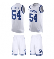 Men's Nike Dallas Cowboys #54 Jaylon Smith Limited White Tank Top Suit NFL Jersey