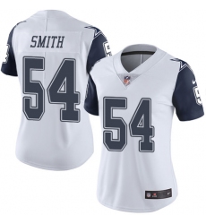 Women's Nike Dallas Cowboys #54 Jaylon Smith Limited White Rush Vapor Untouchable NFL Jersey