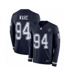 Youth Nike Dallas Cowboys #94 DeMarcus Ware Limited Navy Blue Therma Long Sleeve NFL Jersey
