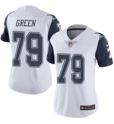 Women's Nike Dallas Cowboys #79 Chaz Green Limited White Rush Vapor Untouchable NFL Jersey