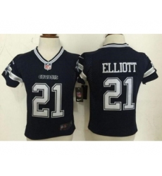 Toddler Dallas Cowboys #21 Ezekiel Elliott Navy Blue Team Color Stitched NFL Nike Game Jersey