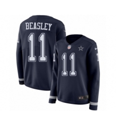 Women's Nike Dallas Cowboys #11 Cole Beasley Limited Navy Blue Therma Long Sleeve NFL Jersey