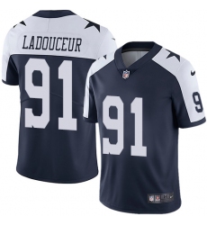 Youth Nike Dallas Cowboys #91 L. P. Ladouceur Navy Blue Throwback Alternate Vapor Untouchable Limited Player NFL Jersey
