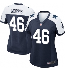 Women's Nike Dallas Cowboys #46 Alfred Morris Game Navy Blue Throwback Alternate NFL Jersey
