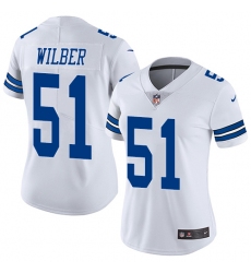 Women's Nike Dallas Cowboys #51 Kyle Wilber White Vapor Untouchable Limited Player NFL Jersey