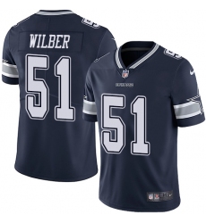Youth Nike Dallas Cowboys #51 Kyle Wilber Navy Blue Team Color Vapor Untouchable Limited Player NFL Jersey