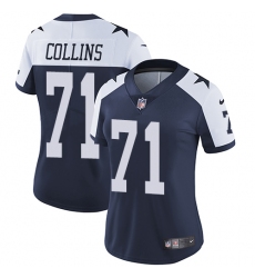 Women's Nike Dallas Cowboys #71 La'el Collins Navy Blue Throwback Alternate Vapor Untouchable Limited Player NFL Jersey