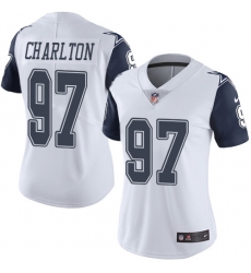 Women's Nike Dallas Cowboys #97 Taco Charlton Limited White Rush Vapor Untouchable NFL Jersey