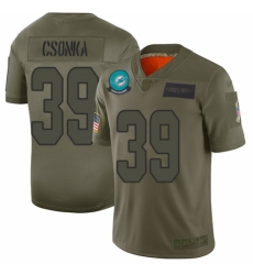 Youth Miami Dolphins #39 Larry Csonka Limited Camo 2019 Salute to Service Football Jersey