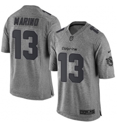 Men's Nike Miami Dolphins #13 Dan Marino Limited Gray Gridiron NFL Jersey