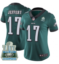 Women's Nike Philadelphia Eagles #17 Alshon Jeffery Midnight Green Team Color Vapor Untouchable Limited Player Super Bowl LII Champions NFL Jersey