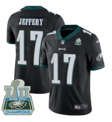 Youth Nike Philadelphia Eagles #17 Alshon Jeffery Black Alternate Vapor Untouchable Limited Player Super Bowl LII Champions NFL Jersey