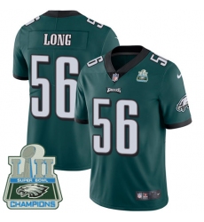 Youth Nike Philadelphia Eagles #56 Chris Long Midnight Green Team Color Vapor Untouchable Limited Player Super Bowl LII Champions NFL Jersey