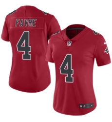 Women's Nike Atlanta Falcons #4 Brett Favre Limited Red Rush Vapor Untouchable NFL Jersey