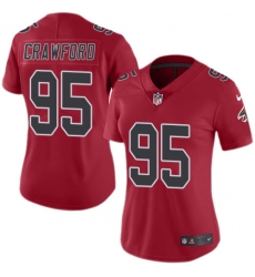 Women's Nike Atlanta Falcons #95 Jack Crawford Limited Red Rush Vapor Untouchable NFL Jersey