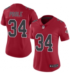 Women's Nike Atlanta Falcons #34 Brian Poole Limited Red Rush Vapor Untouchable NFL Jersey