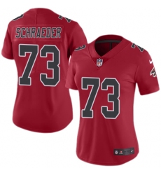 Women's Nike Atlanta Falcons #73 Ryan Schraeder Limited Red Rush Vapor Untouchable NFL Jersey