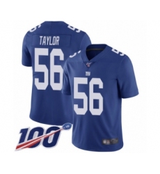 Men's New York Giants #56 Lawrence Taylor Royal Blue Team Color Vapor Untouchable Limited Player 100th Season Football Jersey