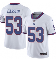 Men's Nike New York Giants #53 Harry Carson Elite White Rush Vapor Untouchable NFL Jersey