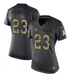Women's Nike New York Giants #23 Duke Ihenacho Limited Black 2016 Salute to Service NFL Jersey