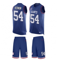 Men's Nike New York Giants #54 Olivier Vernon Limited Royal Blue Tank Top Suit NFL Jersey