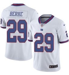 Men's Nike New York Giants #29 Nat Berhe Elite White Rush Vapor Untouchable NFL Jersey