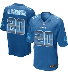 Men's Nike Detroit Lions #20 Barry Sanders Limited Blue Strobe NFL Jersey