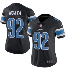 Women's Nike Detroit Lions #92 Haloti Ngata Limited Black Rush Vapor Untouchable NFL Jersey