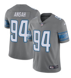 Men's Nike Detroit Lions #94 Ziggy Ansah Limited Steel Rush Vapor Untouchable NFL Jersey