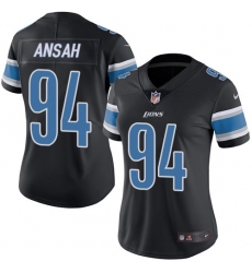 Women's Nike Detroit Lions #94 Ziggy Ansah Limited Black Rush Vapor Untouchable NFL Jersey